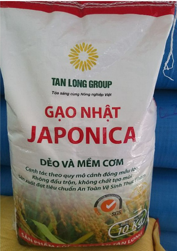 Gạo Japonica Tân Long túi 10 kg date mới