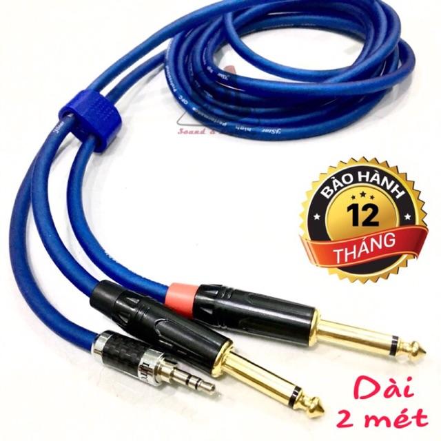 Dây rắc 3.5 li ra 2 Jack 6 ly dây jack âm thanh 3mm sang 2 rắc 6mm dây tín hiệu phát nhạc latop máy tính điện thoại