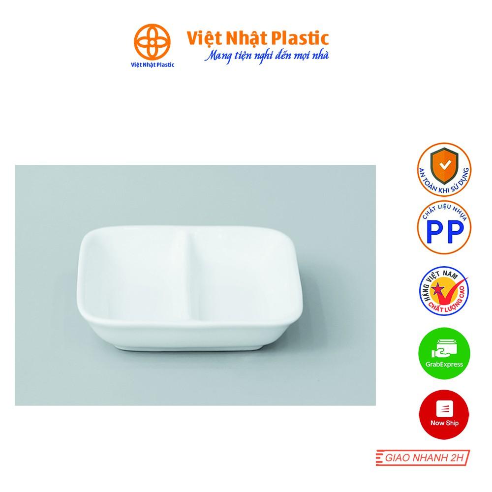 Đĩa Nhựa Chấm 2 ngăn tiện dụng