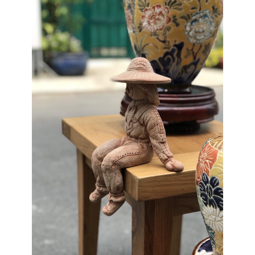 TƯỢNG ĐẤT NUNG TRANG TRÍ DECOR TRONG HOẶC NGOÀI TRỜI CÔ BÉ