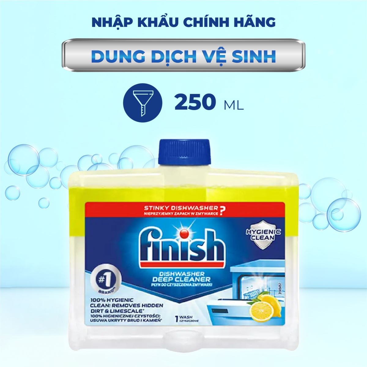 Combo Vệ sinh máy Finish + 77 Viên rửa bát Finish
