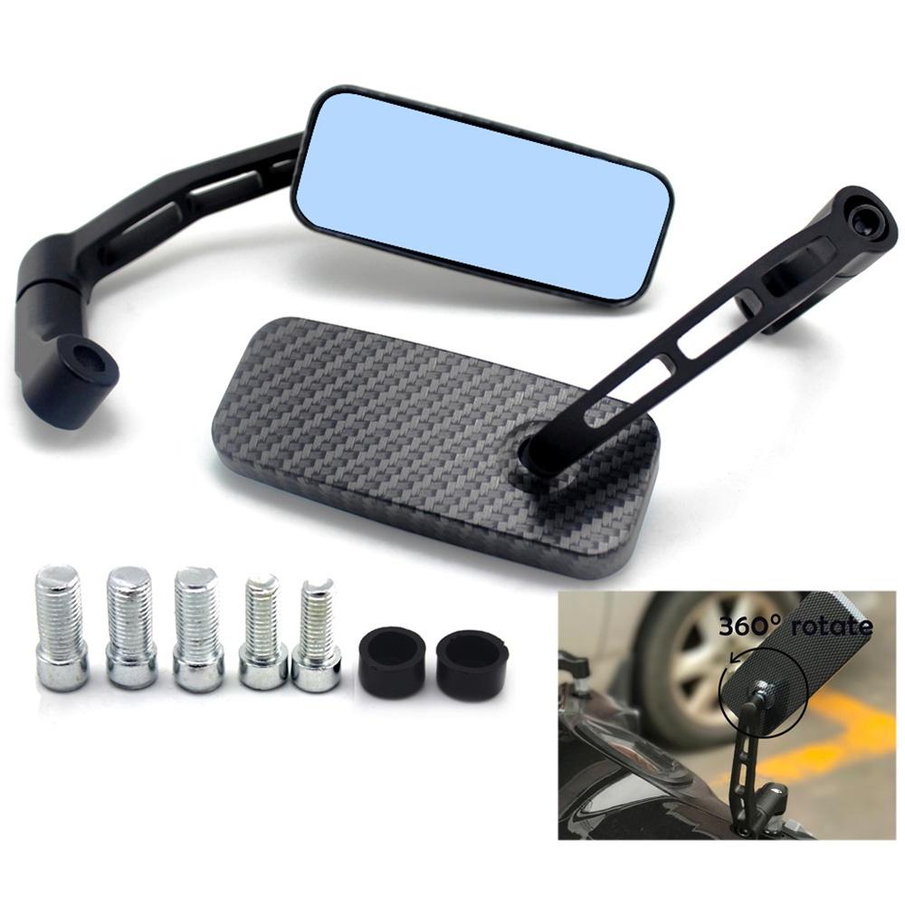 Gương chiếu hậu 8mm 10mm bằng sợi carbon cho xe máy