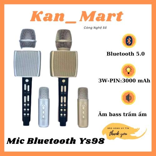 Micro karaoke bluetooth không dây, Micro karaoke YS98 bluetooth hỗ trợ livetream, Bảo hành 6 tháng