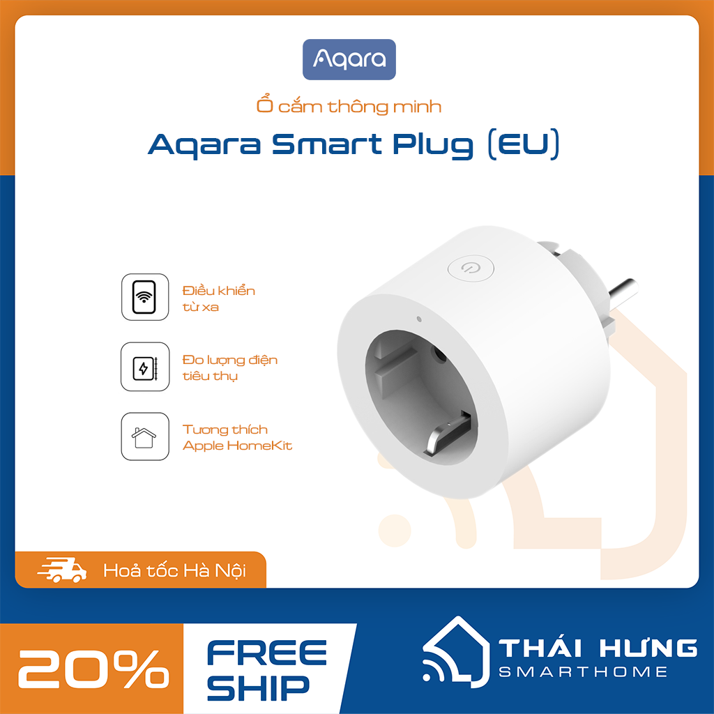 Ổ cắm thông minh Aqara Smart Plug – Công suất tới 10A, hàng chính hãng, bản quốc tế