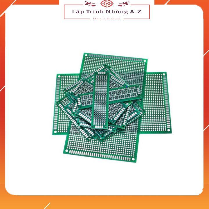 [Lập Trình Nhúng A-Z][G10] Phíp Đồng Đục Lỗ 2 Mặt PCB Xanh Tốt Dày 1.6mm