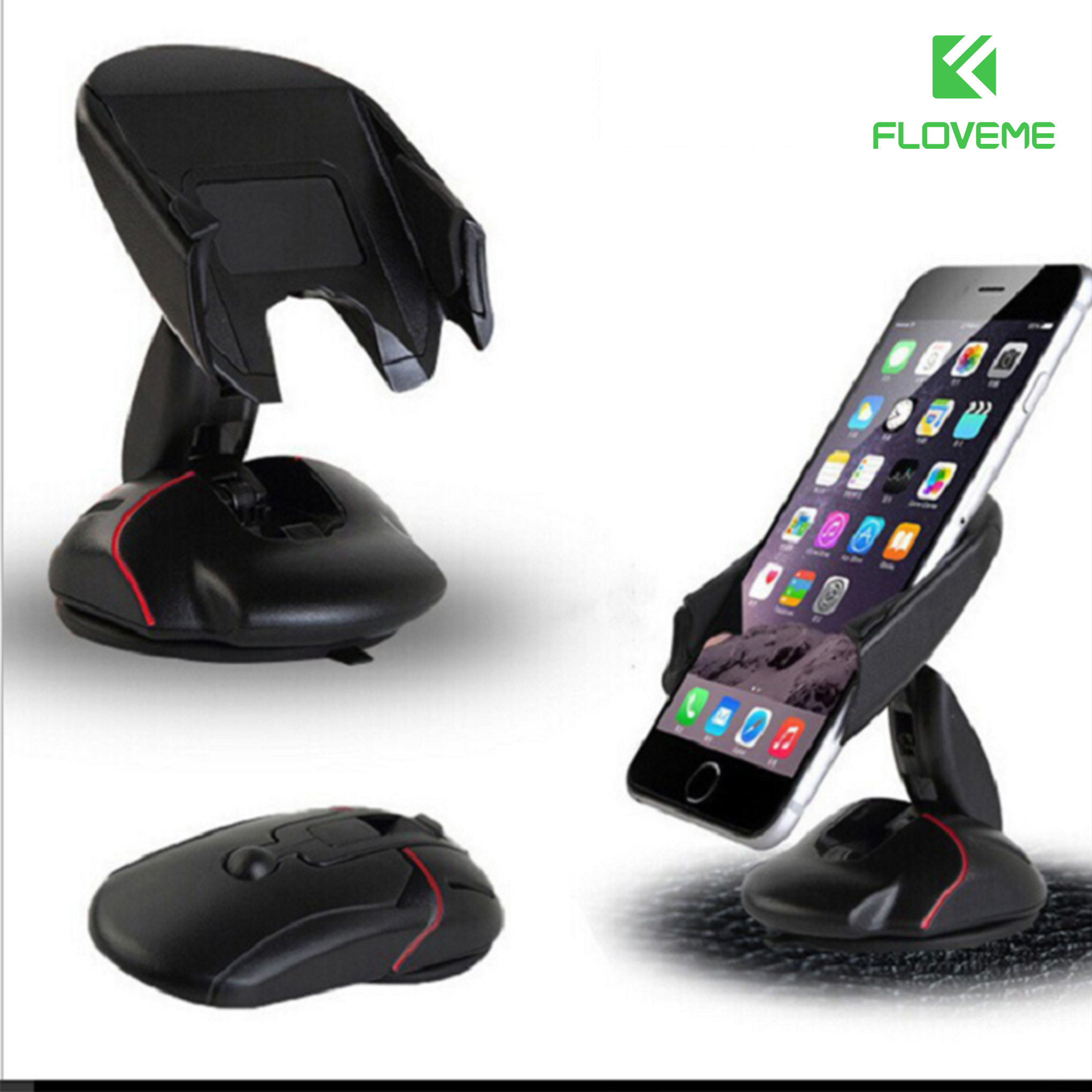 [ Siêu Phẩm ] GIÁ ĐỠ OTO FLOVEME , XE MÁY MOBILE MOUSE - bám dính chắc chắn. Mặt đế thiết kế hút chân không chắc chắn - Hàng Chính Hãng