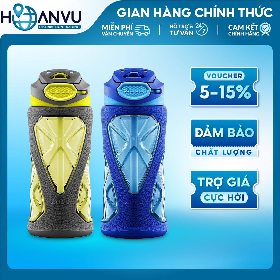 Bình Giữ Nhiệt Thân Nhựa Zulu Torque Tritan Water Bottle