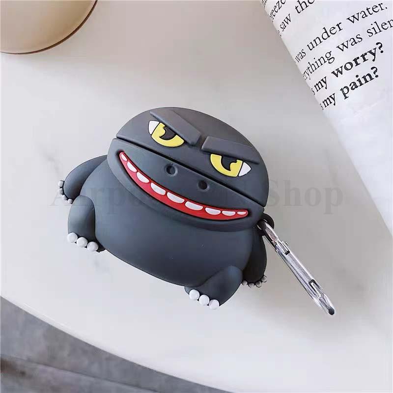 Bao Case Ốp dành cho Airpods 1/2 và Airpods Pro Godzila siêu kute silicon 3D cao cấp