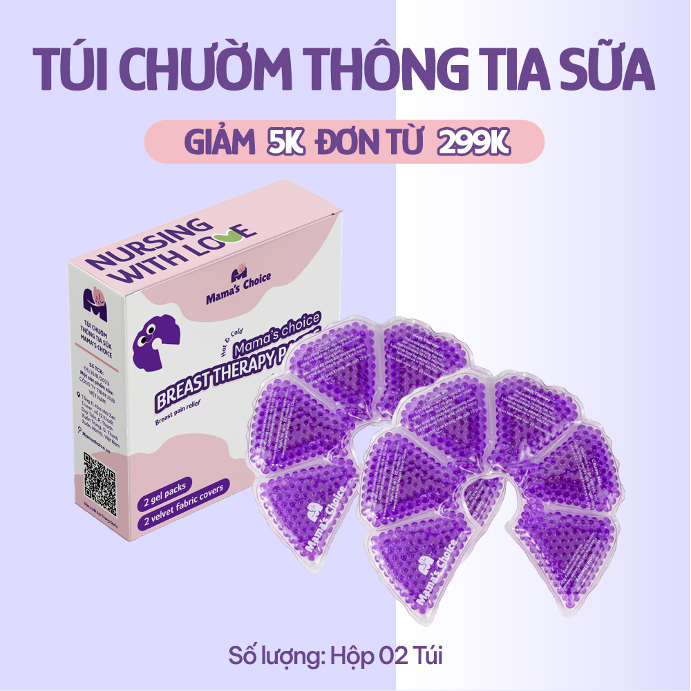 Túi Chườm Ngực Mama's Choice, Túi Chườm Nóng Lạnh Giúp Mẹ Thông Tắc Tia Sữa, Kích Sữa, Giảm Đau Ti Hiệu Quả