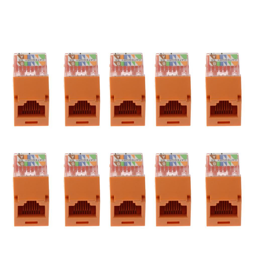 10pcs RJ45 Module Cat5e UTP Ethernet Network Module Adapter Inline Coupler