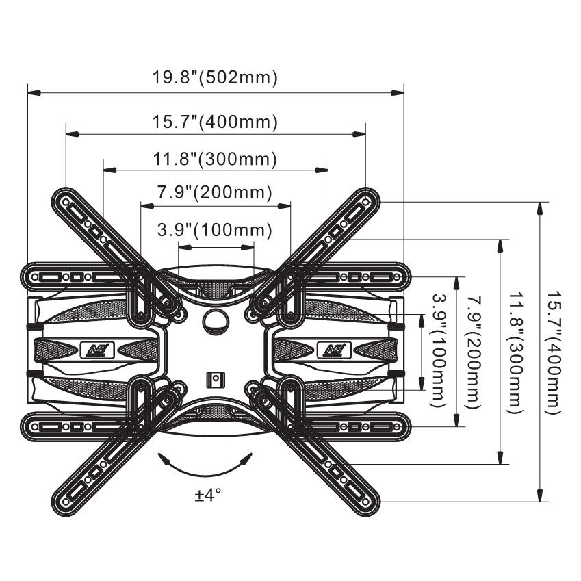 Giá treo tivi đa năng góc 4 tay nhập khẩu NBP5 (32-60inch)