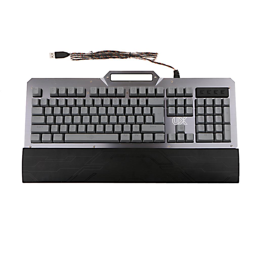 104 Keys Ergonomic Backlit Gaming Mechanical USB Wired Keyboard Blue Switch