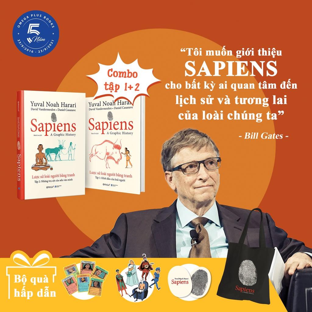 Lẻ/Combo 3 Sách Sapiens: Lược Sử Loài Người Bằng Tranh Tập 1 + Tập 2 + Tập 3 (Combo 3 tặng &quot;Không Thể Dừng Bước - 269k)