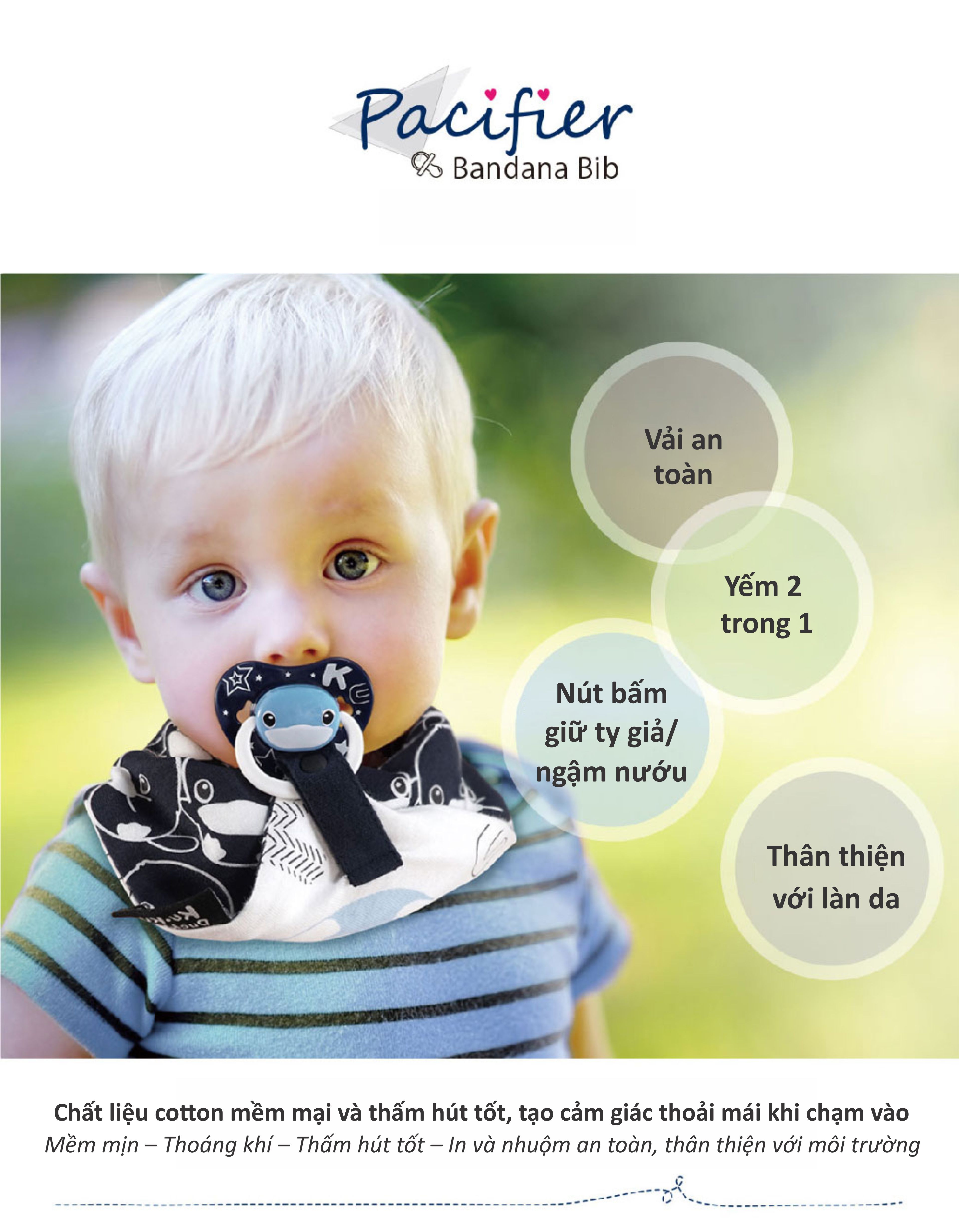 YẾM VẢI TAM GIÁC CHO BÉ CÓ NÚT BẤM GIỮ TY GIẢ/ CẮN NƯỚU KU2251 - SET 2 CÁI (MÀU HỒNG)