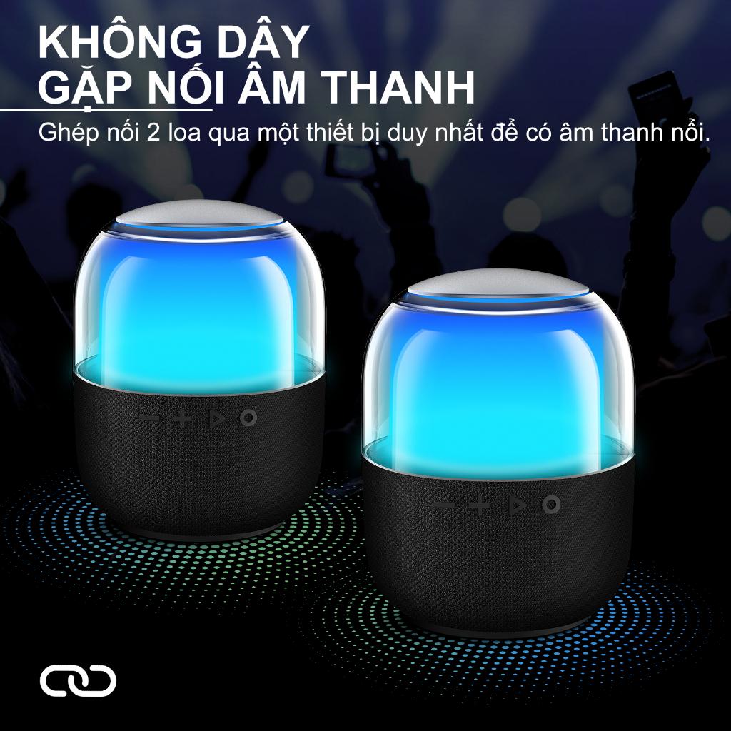 [HÀNG CHÍNH HÃNG GOOJODOQ] Loa không dây bluetooth goojodoq mini bass có đèn led màu âm thanh vòm 360° bảo hành chính hãng