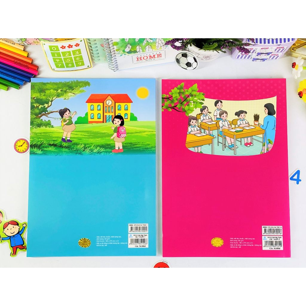 Sách - Combo Vở Ô Li Bài Tập Toán Lớp 1 - Biên soạn theo chương trình GDPT mới