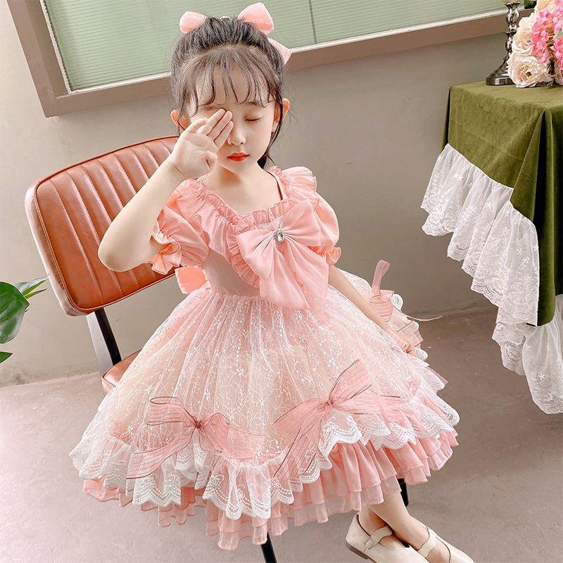 CHENGRUI Lolita cô gái công chúa váy trẻ em ăn mặc cô gái mùa hè váy trẻ em mùa hè váy pongee bé ăn mặc mùa hè
