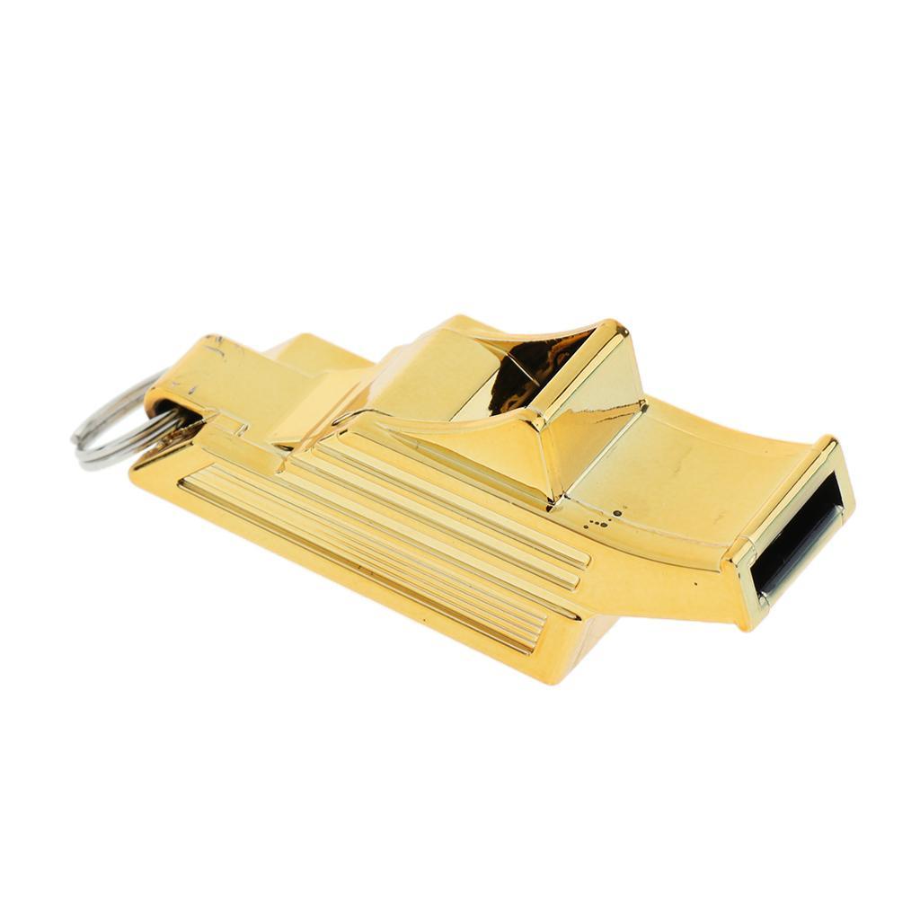 2X Referee Whistle Emergency Whistles Survival Rescue Signaling Device Gold