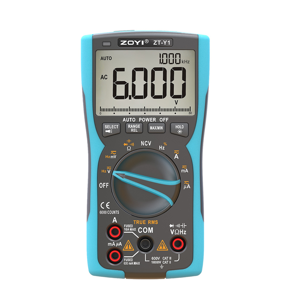 Đồng hồ vạn năng Zoyi ZT-Y1 kỹ thuật số, màn hình True-RMS Analog, máy đo dòng điện, vôn kế, tụ điện, nhiệt độ - Hàng chính hãng