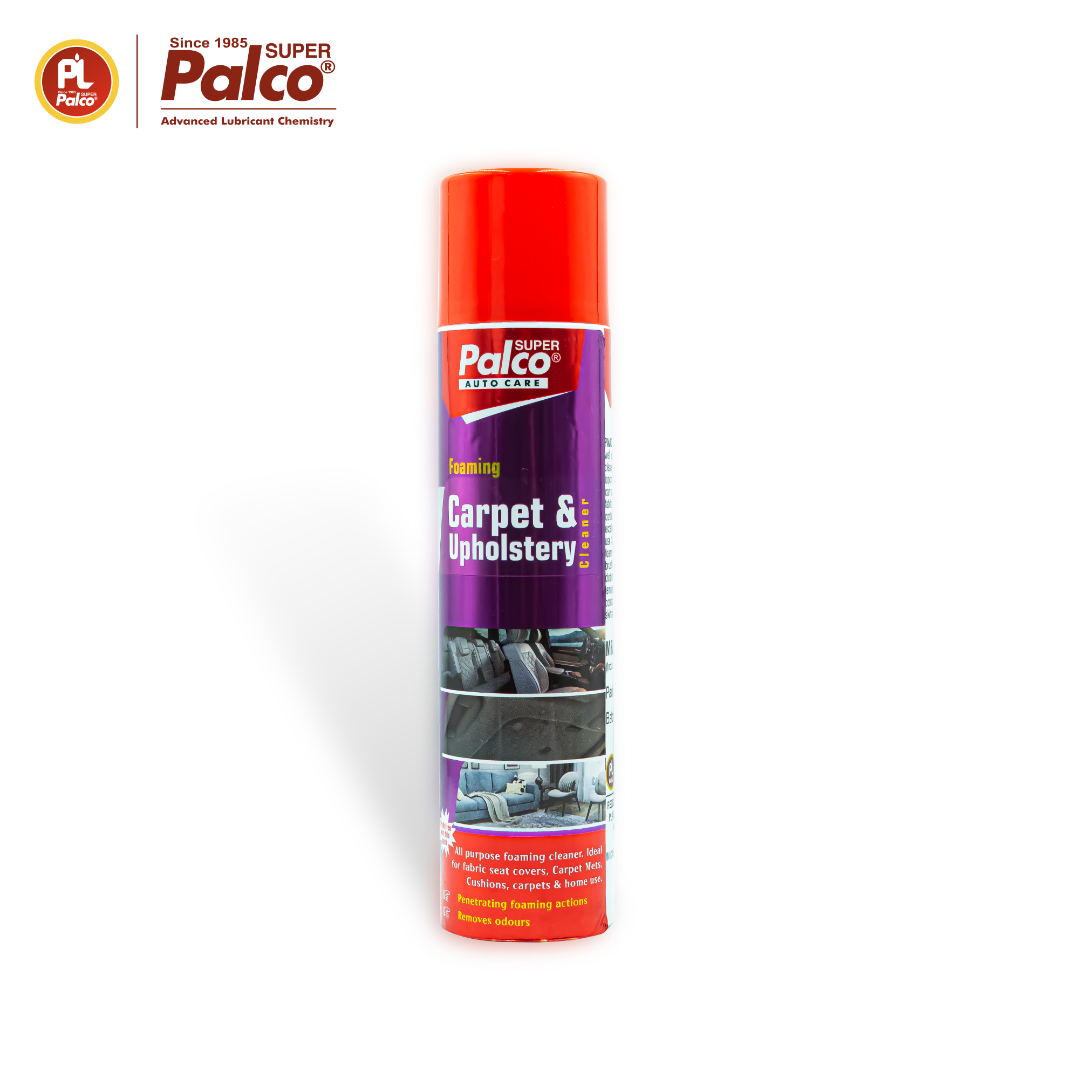 Chai xịt bọt vệ sinh nội thất ô tô, khử mùi thảm sàn, bọc nệm ghế dạng foam PALCO Carpet &amp; Upholstery Cleaner 300ml - Nhập khẩu Ấn Độ