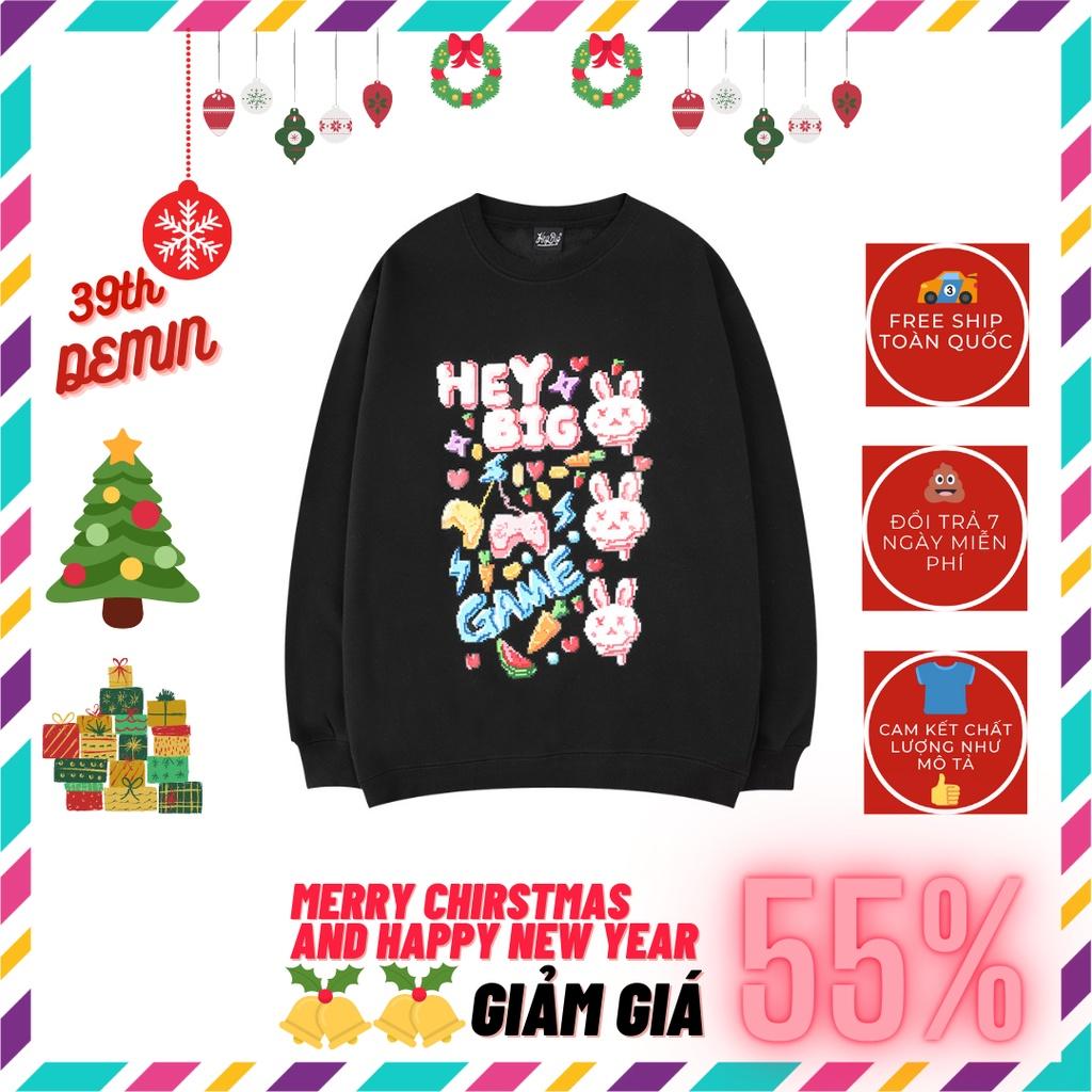 Áo nỉ HEY BIG Nelly phong cách Hồng Kông sweater unisex nam nữ Form rộng Free Size