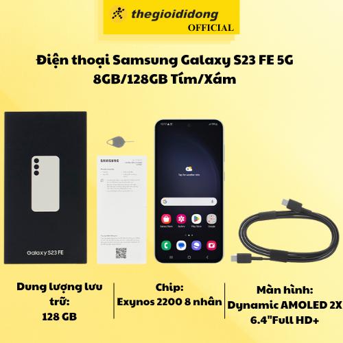 Điện thoại Samsung Galaxy S23 FE 5G 8GB/128GB Tím/Xám - Hàng Chính Hãng