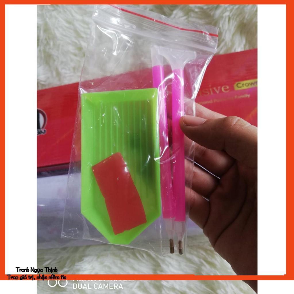 FreeShip 250k Toàn Quốc-Tranh đính đá cao cấp Hoa Khai Phú Quý LV248- KT: 110x50Cm