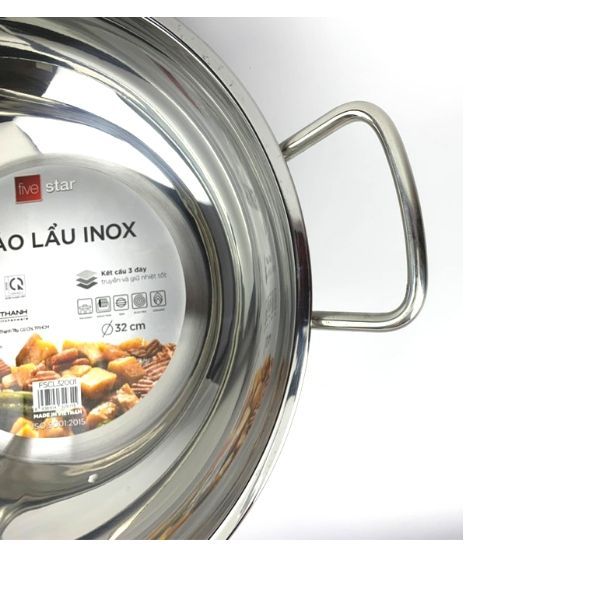 Nồi lẩu inox 430 bếp từ 3 đáy Fivestar 32cm