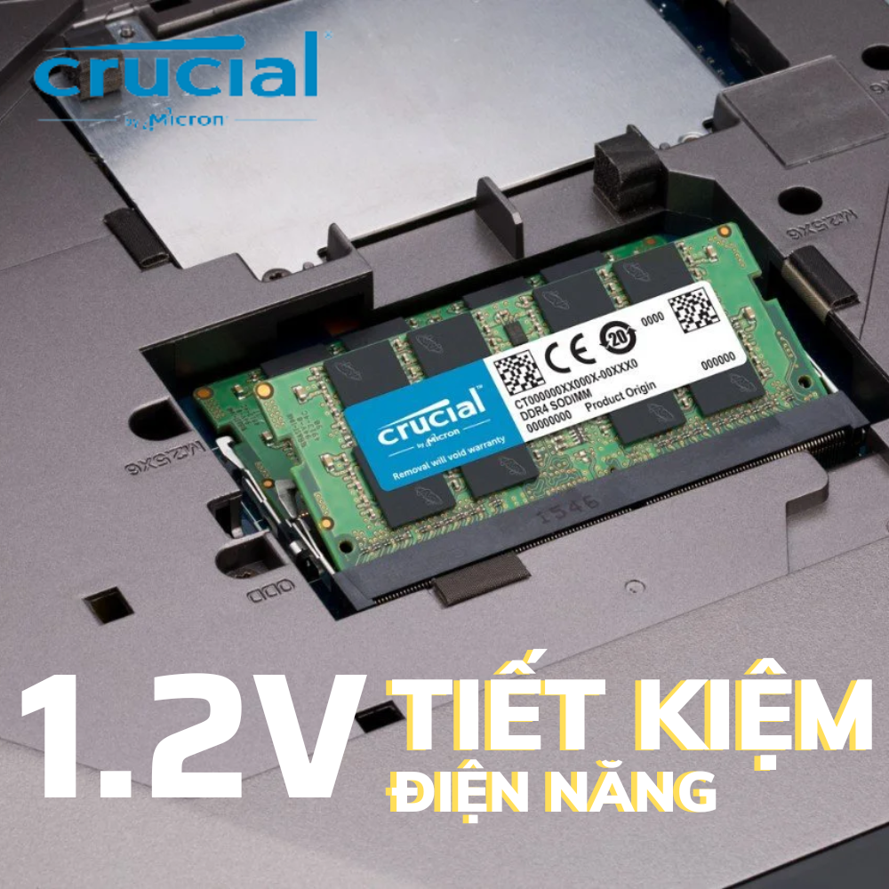 Ram Laptop Crucial DDR4 8GB BUS 3200MHz hàng chính hãng, bảo hành 36 tháng