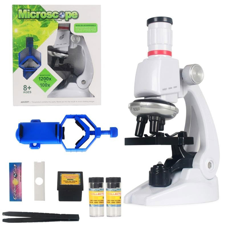 BỘ KIT KÍNH HIỂN VI KHOA HỌC VUI ĐỒ CHƠI THÔNG MINH CHO BÉ 100X – 1200X KÈM GIÁ ĐỠ ĐIỆN THOẠI EDUCATIONAL MICROSCOPE SET