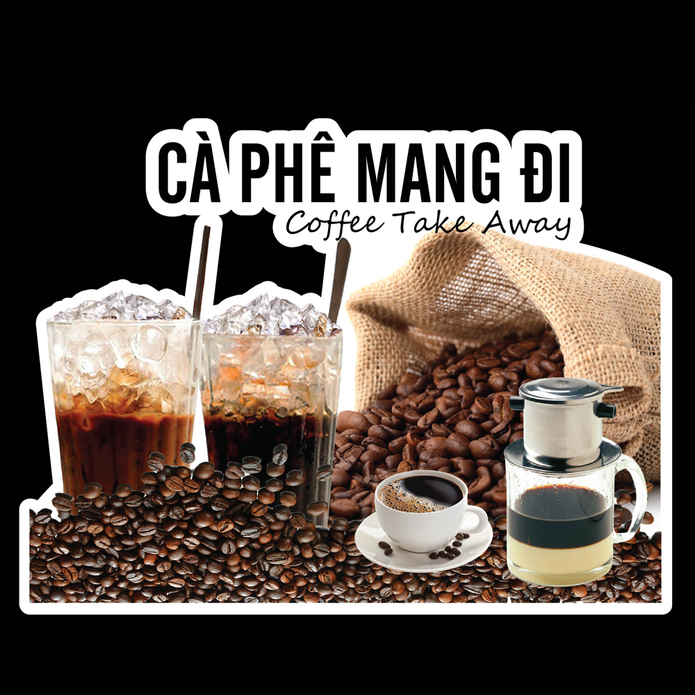 Decal Trang Trí Quán Cafe, Sticker Quán Coffee, Đồ Dùng Trang Trí Quán Cà Phê, Chống Nước, Dán Kính,Tủ