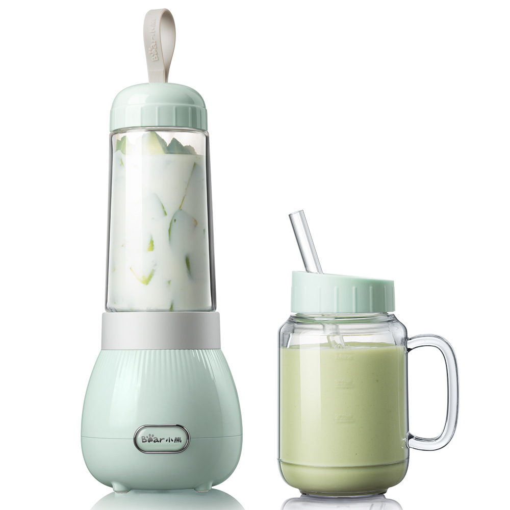 Máy xay sinh tố cầm tay mini Bear LLJ-C04W1, Dung tích 400ml, Kèm cốc có quai cầm 350ml - HÀNG CHÍNH HÃNG