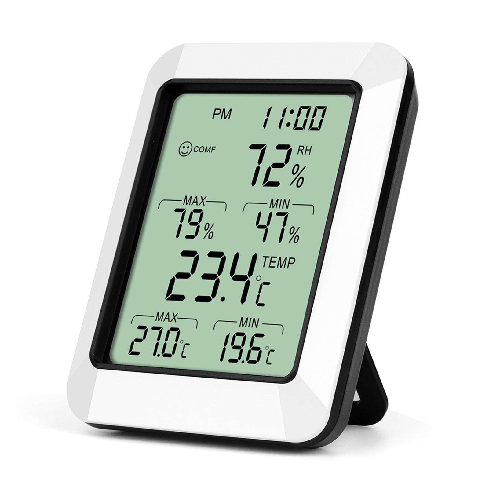 Intelligent Temperature Humidity Meter with LCD Digital Display Screen Digital Thermometer Hygrometer with Time Alarm