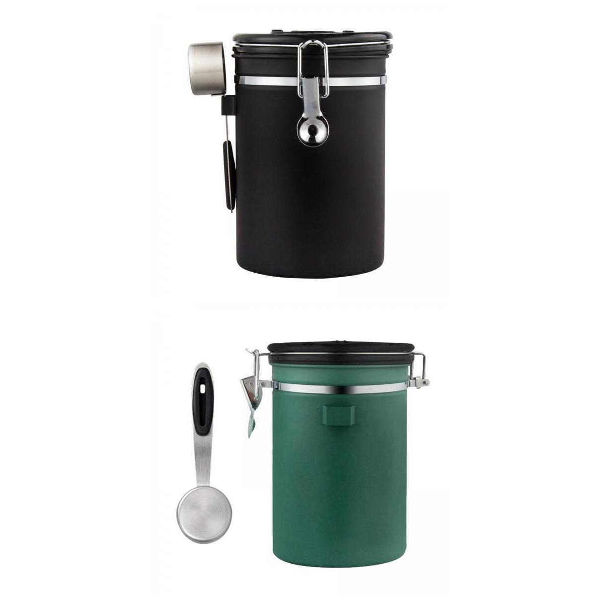 2pcs Coffee Canister Kitchen Dry Food Storage Container Airtight 1800ml