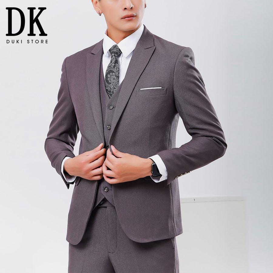 GIẢM 75% Bộ vest nam Hàn Quốc đẹp màu xám giá siêu rẻ - DUKI STORE