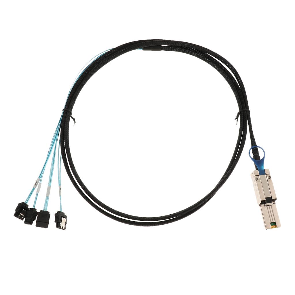 Mini SAS 26pin To 4X SATA Hard Drive Adapter Cable Cord 30AGW