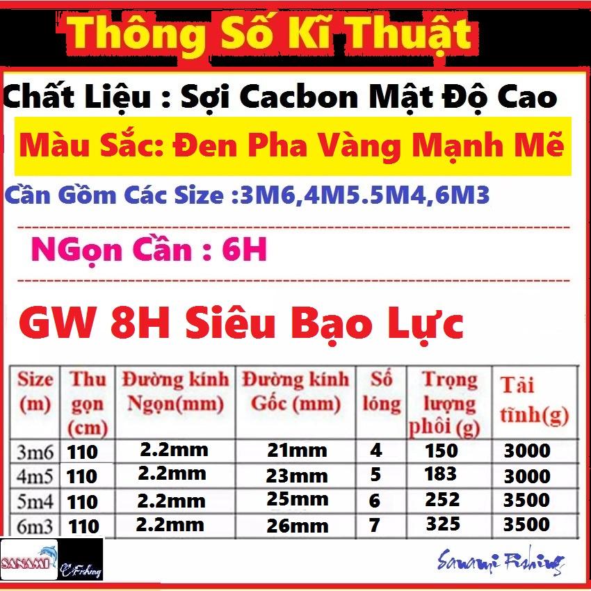 Cần Câu Tay Siêu Bạo Lực GW 8H Hàng Đẹp sản phẩm chủ lực chống móm cho các cần thủ-SANAMI FISHING