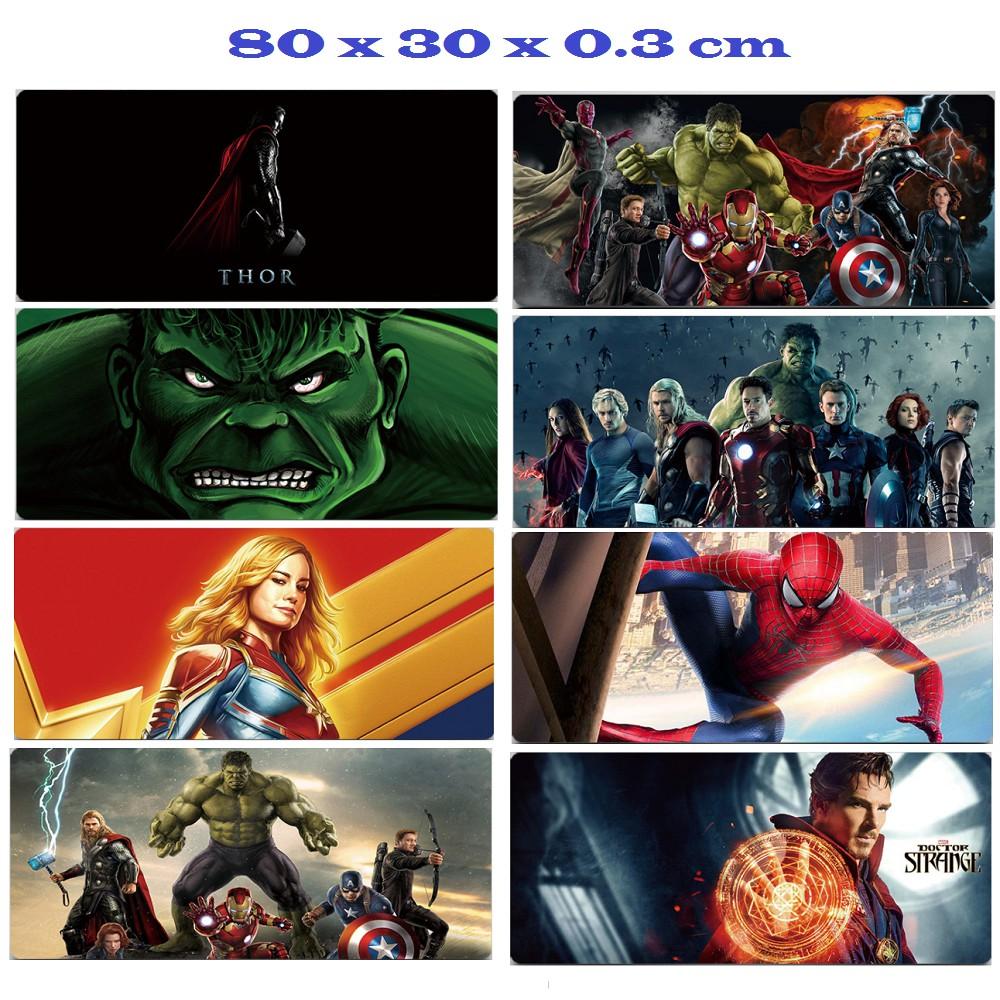 Tấm lót chuột phím nhân vật Siêu Anh Hùng AVENGER (MARVEL) size dài 80 x 30 x 0.3 cm - loại mousepad speed (Hình ngẫu n