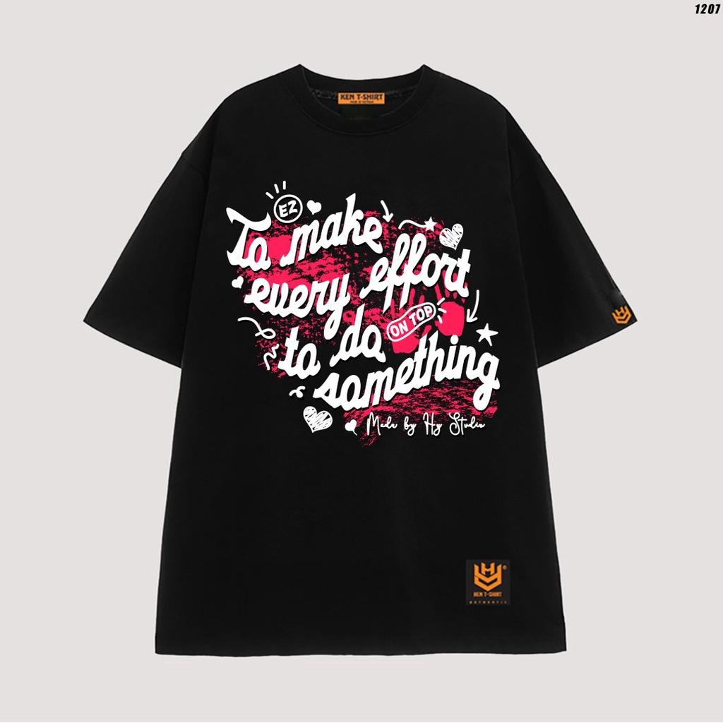 Áo thun tay lỡ phom rộng unisex trẻ trung in chữ cá tính