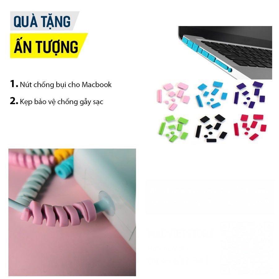 Case ,Ốp Mácbook Màu Đen Đủ Dòng (Tặng Kèm Nút Chống Bụi + Bộ kẹp chống gãy sạc)