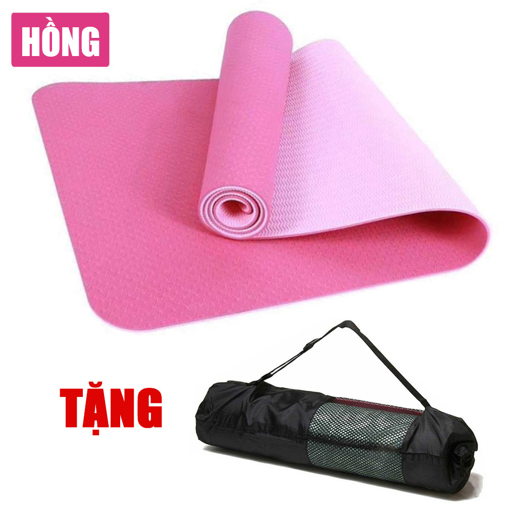 Thảm Tập Yoga chất liệu TPE 2 lớp dày 6mm chống trơn trượt cực tốt