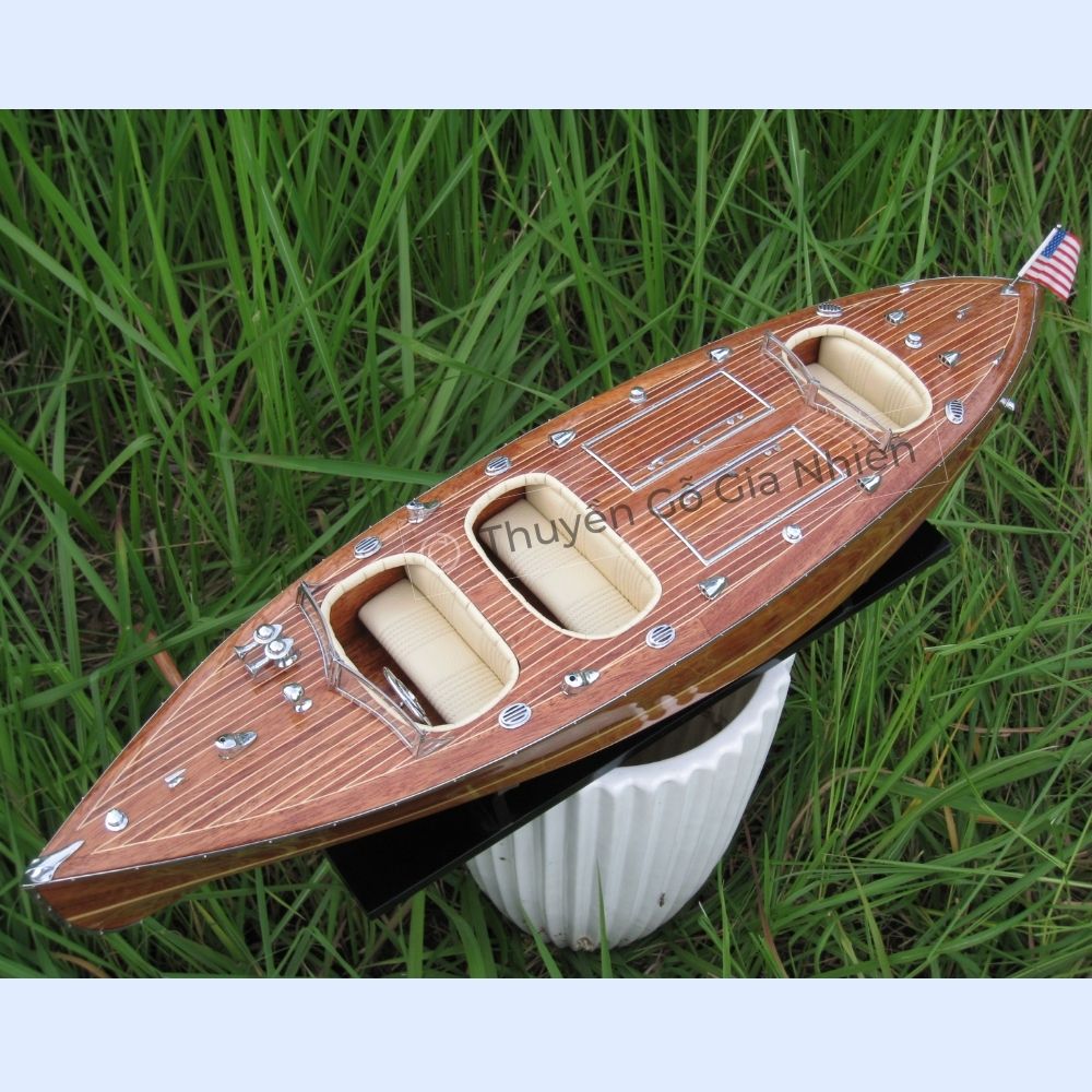 Mô Hình Thuyền Gỗ Phong Thủy Dạng Thuyền Đua Tốc Độ TYPHOON NATURAL WOOD FINISHED Chính Hãng Hàng Xuất Khẩu Chất Lượng Cao