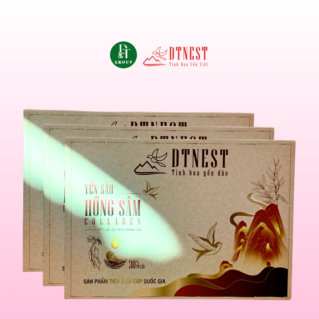 Đặc sản Khánh Hòa - Hộp quà Yến Chưng Hồng Sâm Collagen 70ml DT NEST/ DT FOOD
