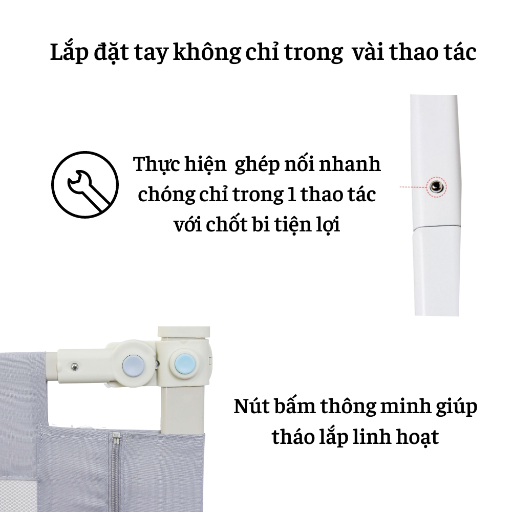 Thanh chắn giường điều chỉnh độ cao Mastela 015 hình dễ thương 2.0M/1.8M