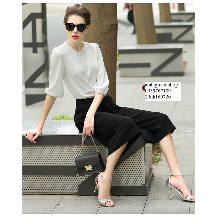 Nh160720-SƠ MI NỮ CÔNG SỞ ĐÍNH NÚT