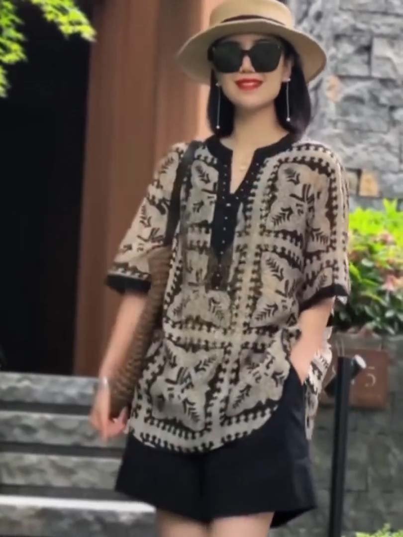 Set bộ vol in 3D cổ trụ năng động S05- Lady Fashion