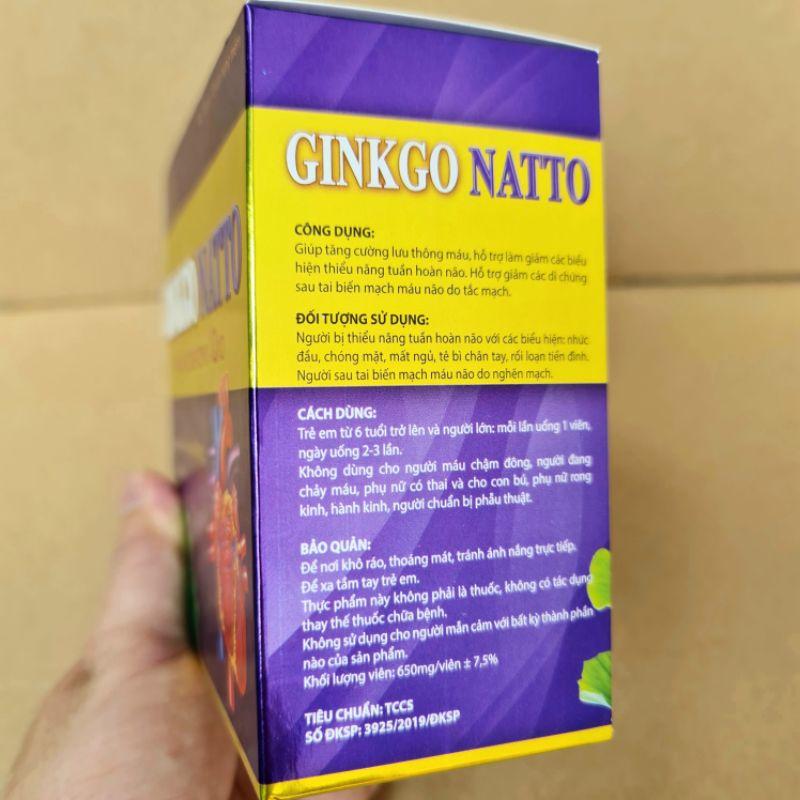 GINKGO NATTO COENZYM Q10, GIÚP TĂNG CƯỜNG LƯU THÔNG TUẦN HOÀN NÃO - HỘP 100 VIÊN