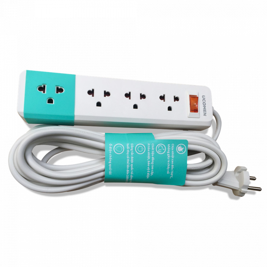 Ổ cắm điện UCOMEN – 04 lỗ 3 chấu - dây 5m