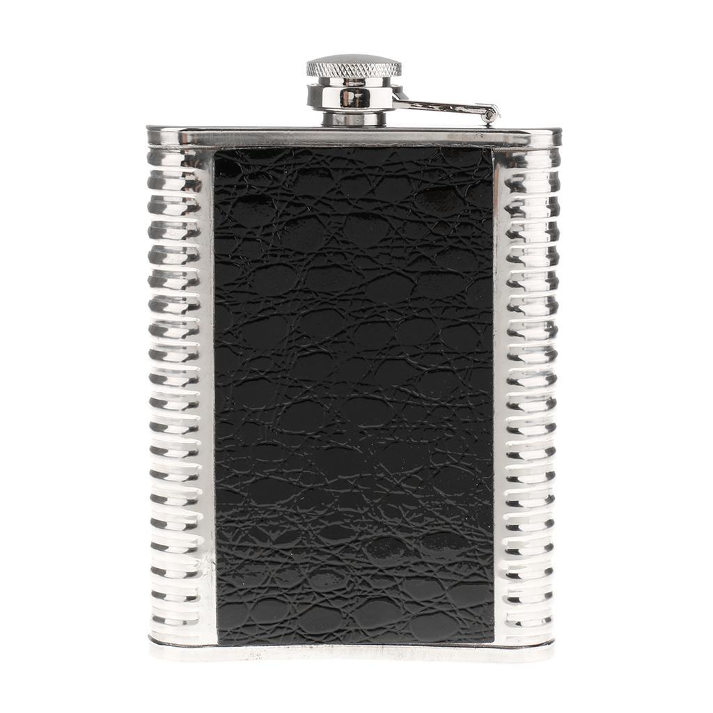 8oz Portable Stainless Steel Liquor Hip Flask Russia Camping Flagon Black
