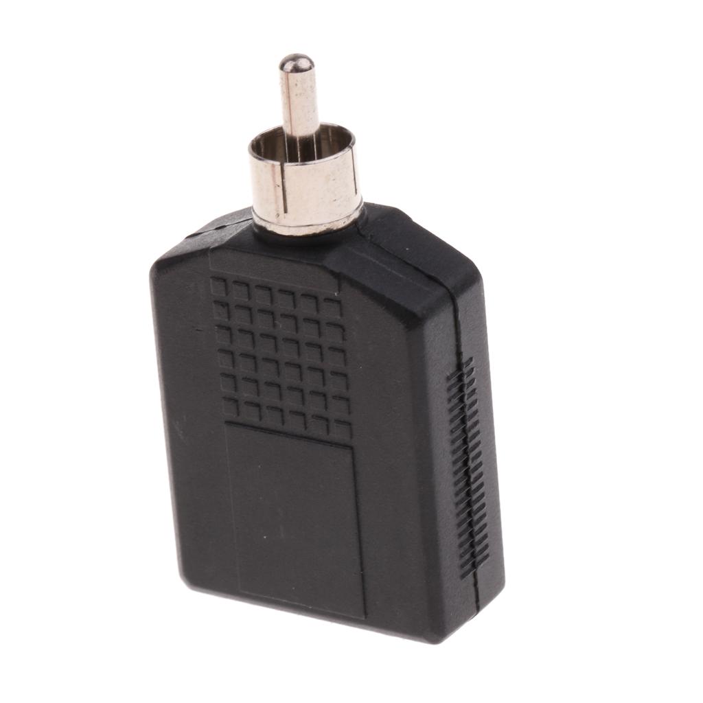 RCA Splitter AV Audio Video Converter 1Male to 2Female Cable Adapter Black